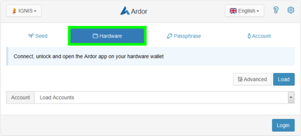 Login tutorial - Hardware wallet clean basic.png